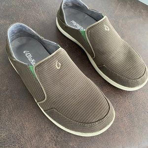OluKai Mens Nohea Brown Slip-On Loafers Shoes 9